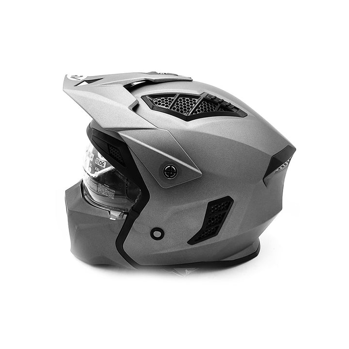 Hero street Full Face helmet ( Matte metallic gray ) - Lifty Electric Scooters