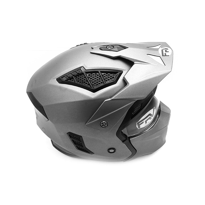 Hero street Full Face helmet ( Matte metallic gray ) - Lifty Electric Scooters